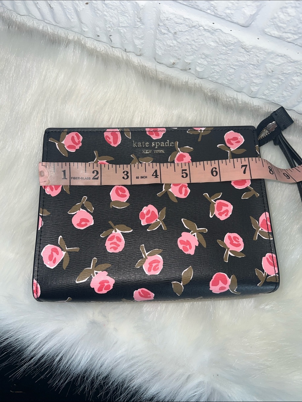 kate spade Black Floral Wristlet with Pink Roses - Picture 4 of 5